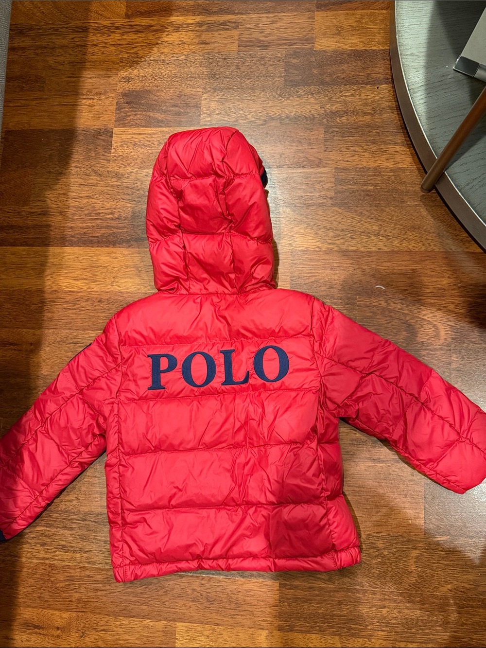 Ralph Lauren Bright Red Hooded Puffer Jacket for Kids